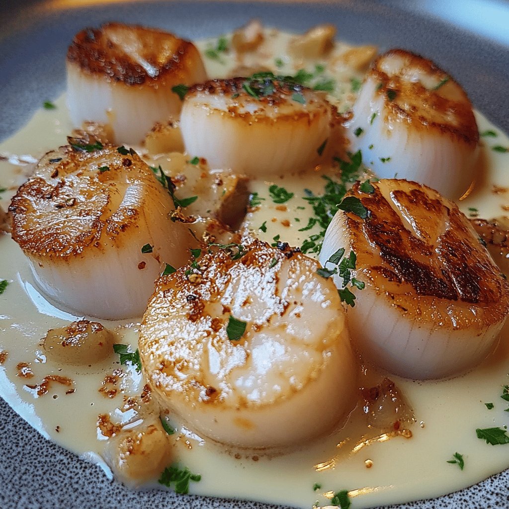 Jakobsmuscheln in feiner Sauce