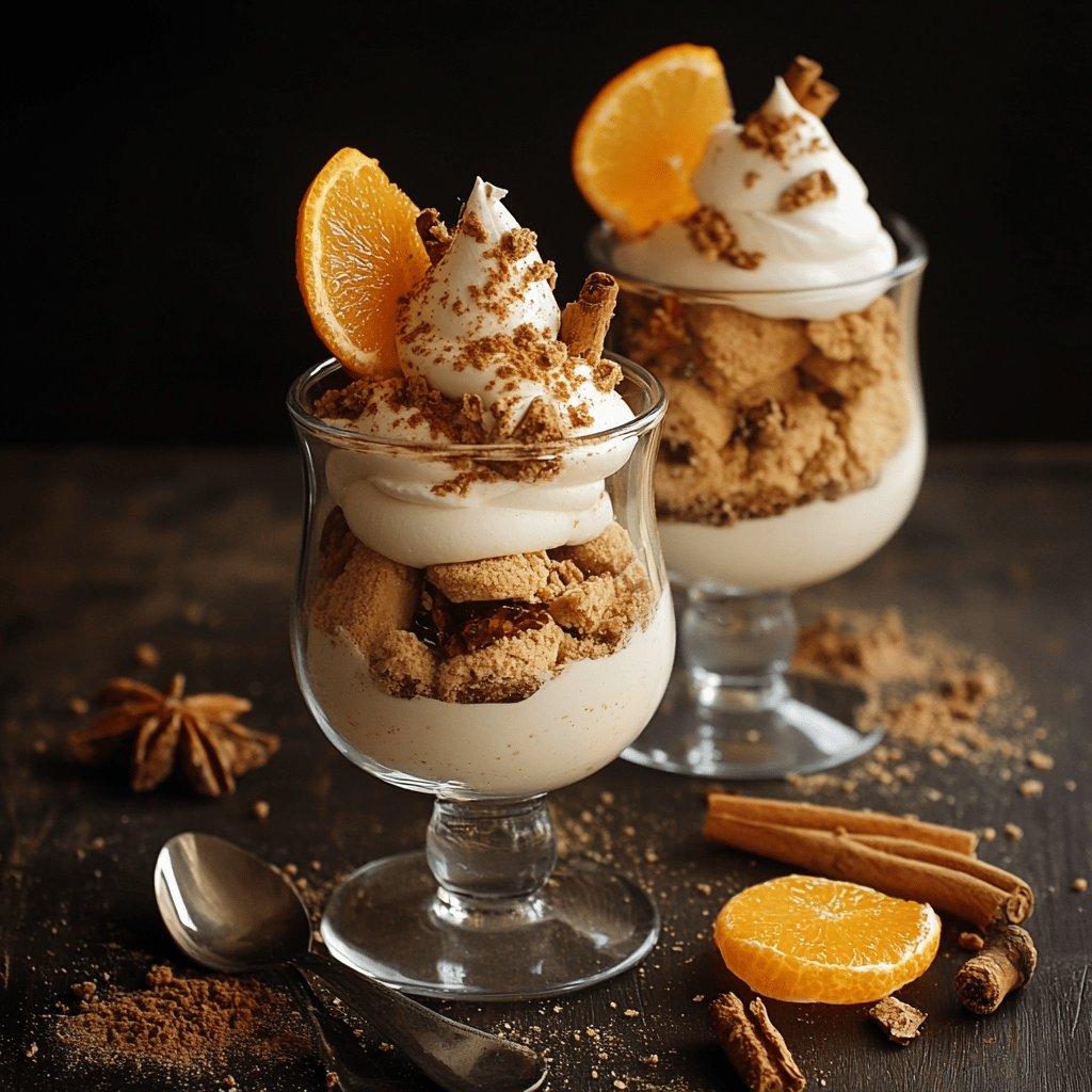 Lebkuchenparfait mit Gewürzorangen