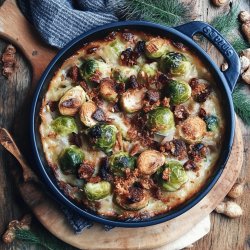 Kasseler-Rosenkohl-Gratin