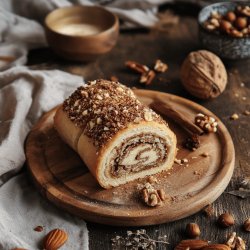 Köstliche Biskuit-Nussroulade