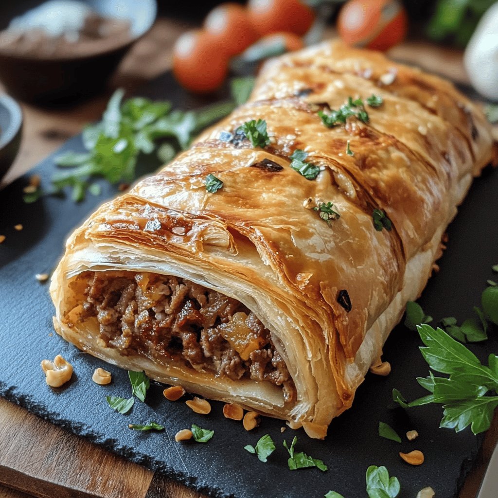Traditioneller Fleischstrudel