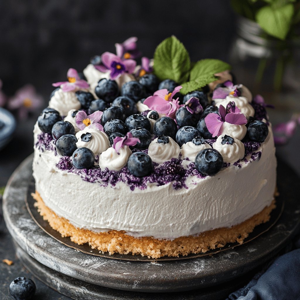 Erfrischende Joghurt-Heidelbeer-Torte