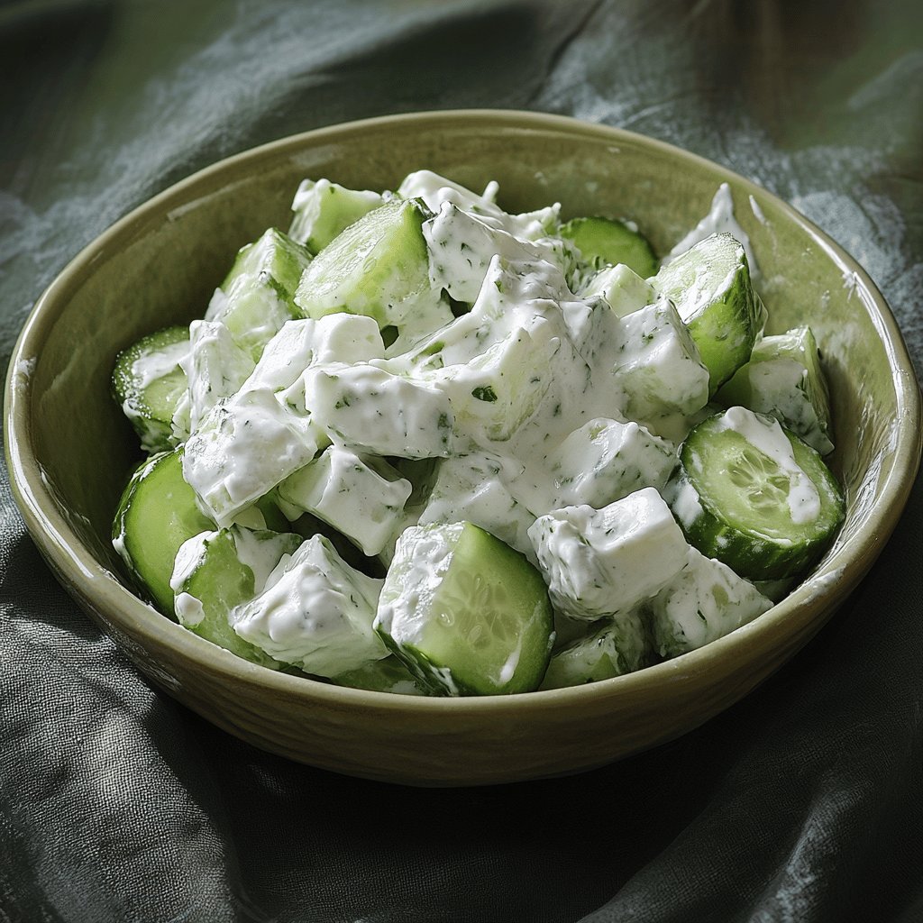 Klassischer Gurkensalat mit Sahne