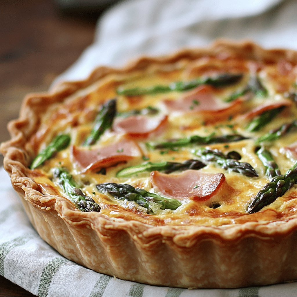 Herzhafte Spargel-Schinken-Quiche