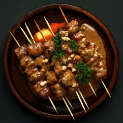 Hähnchenspieße mit Erdnusssoße