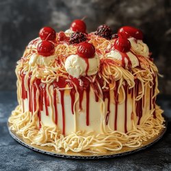 Klassischer Spaghetti-Eis-Kuchen