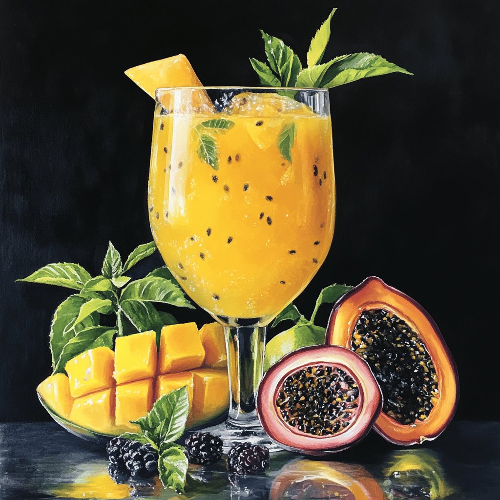 Fruchtiger Mango-Maracuja-Spritz