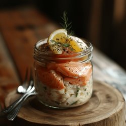 Lachsfrühstück im Glas