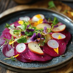 Rote-Bete-Carpaccio mit Feldsalat