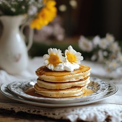 Joghurt-Pfannkuchen mit Ahornsirup