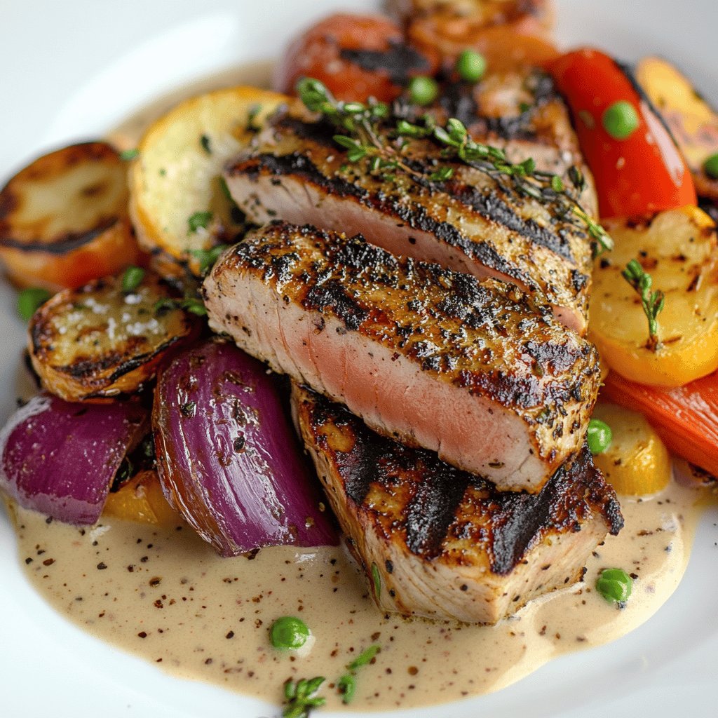 Würziger Thunfisch mit Gemüsesauce