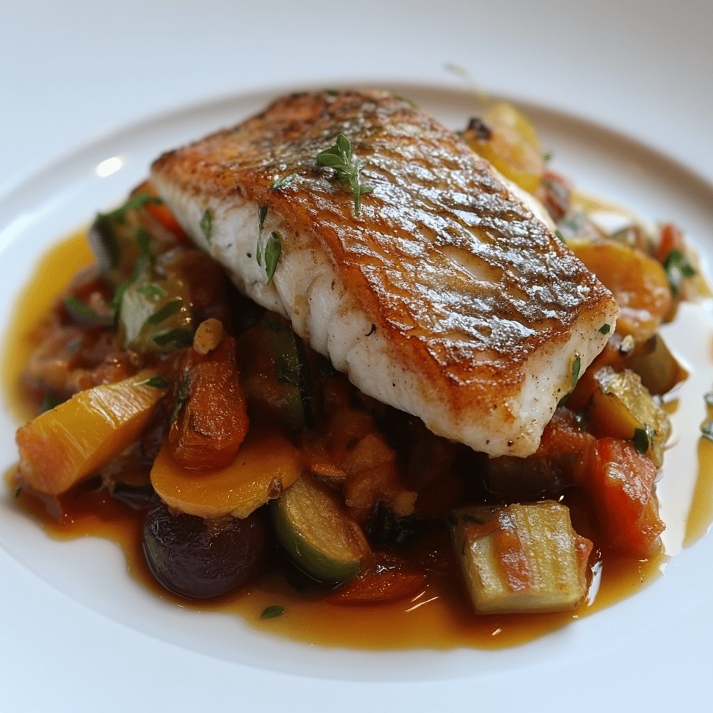 Gebratene Meeräsche mit Ratatouille
