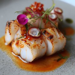 Tiradito mit Fisch und Oktopus