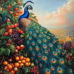 Fruchtiger Pfau-Snack