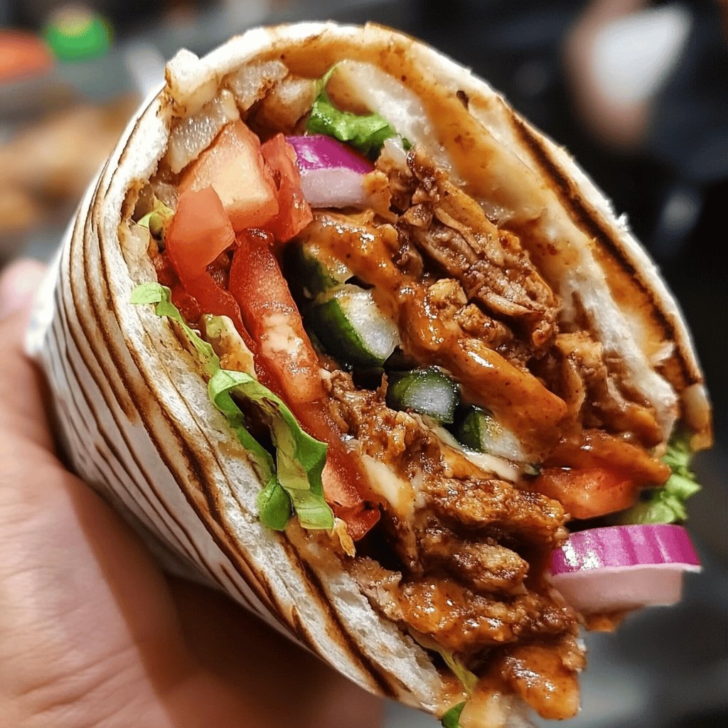 Leckeres Shawarma-Sandwich