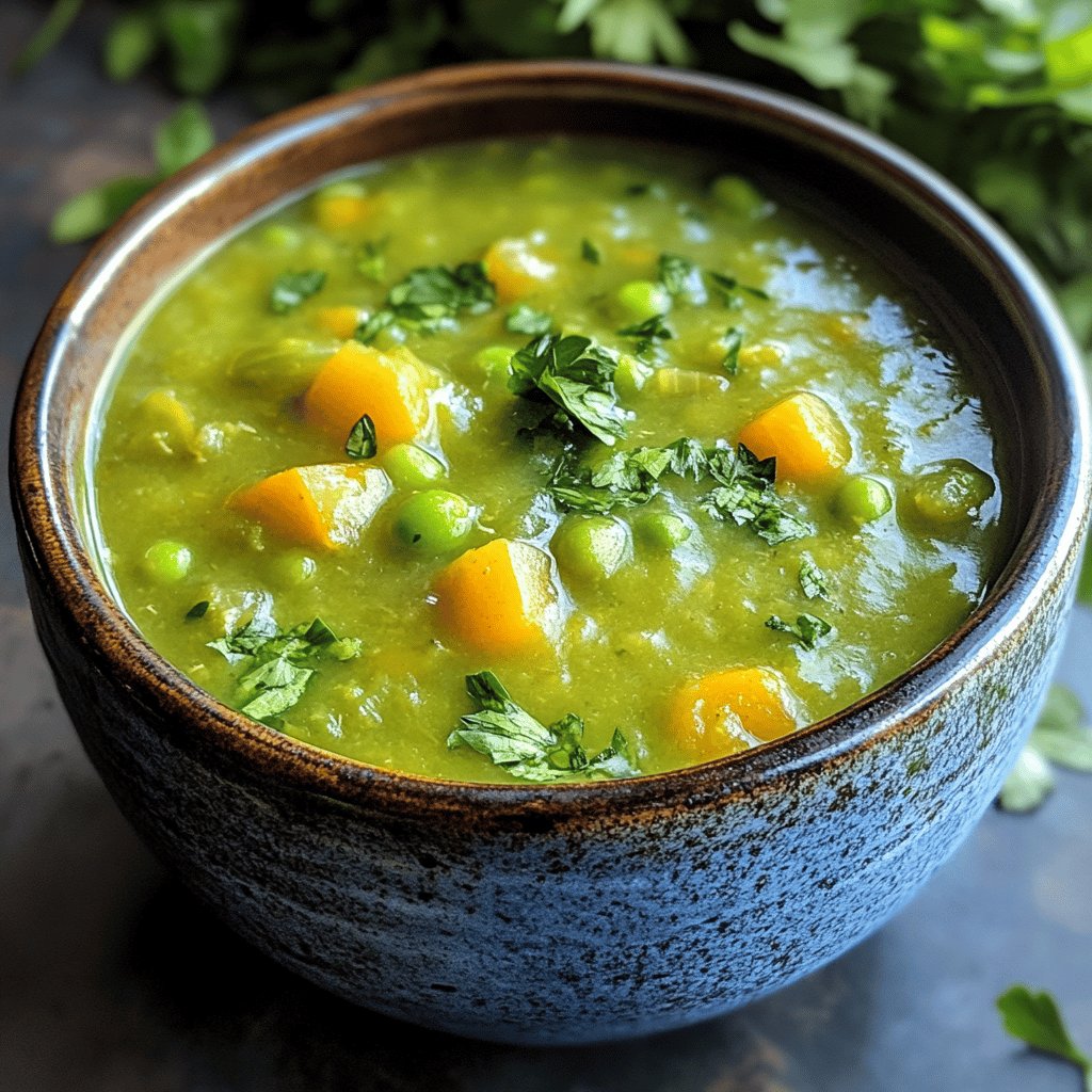Würzige ayurvedische Erbsensuppe