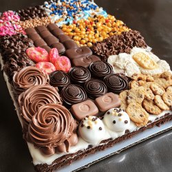 Einfacher Blechkuchen mit Keksen