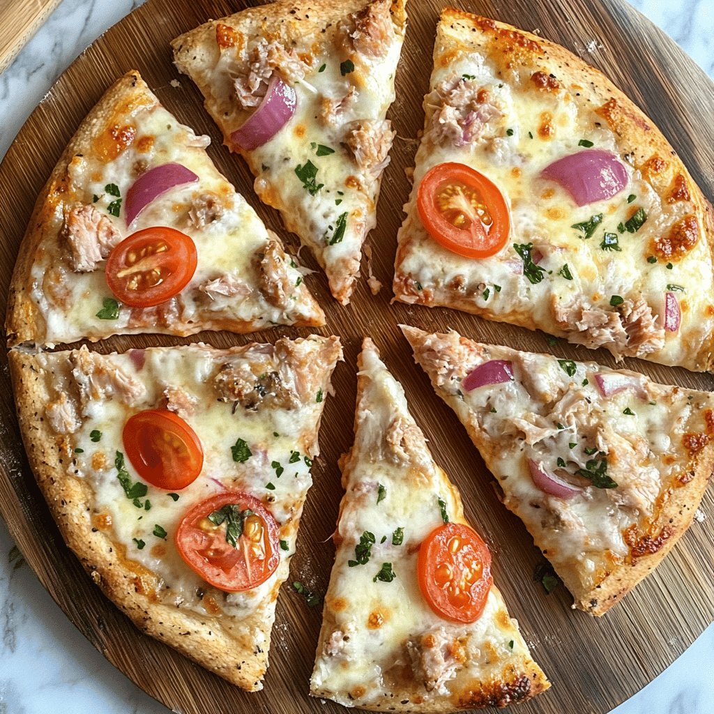 Thunfisch-Pizza mit knusprigem Boden