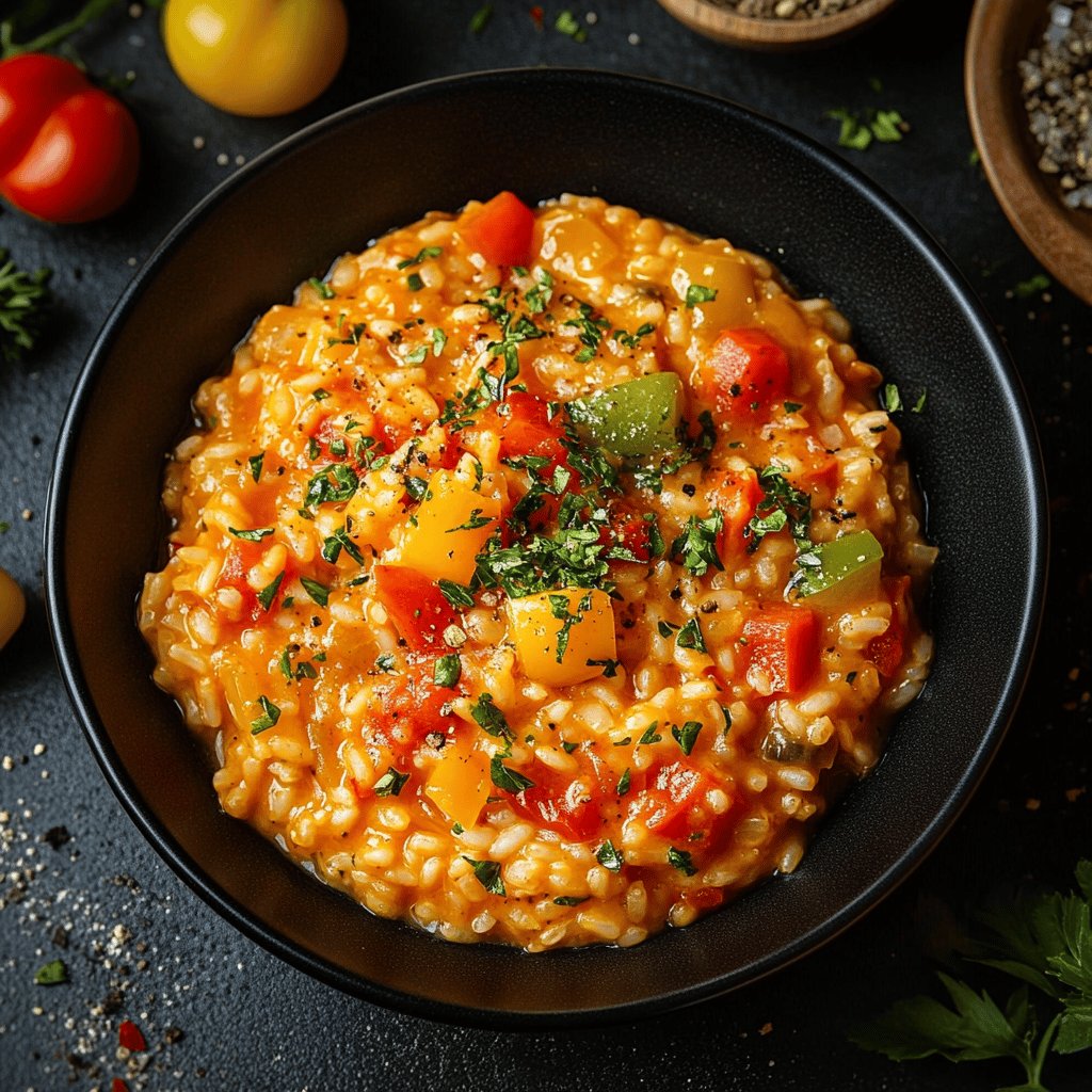 Risotto mit Paprika und Tomaten