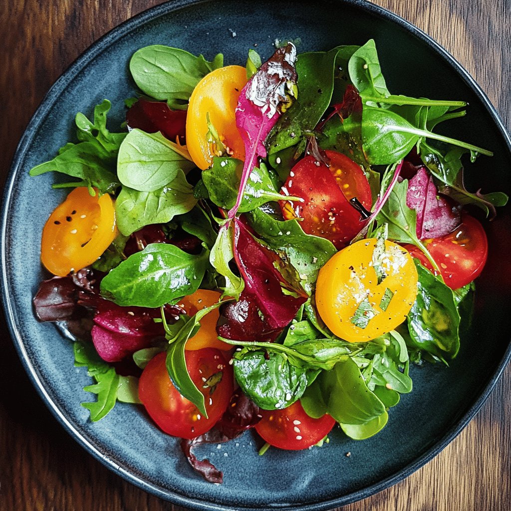 Frischer Pflücksalat mit Dressing