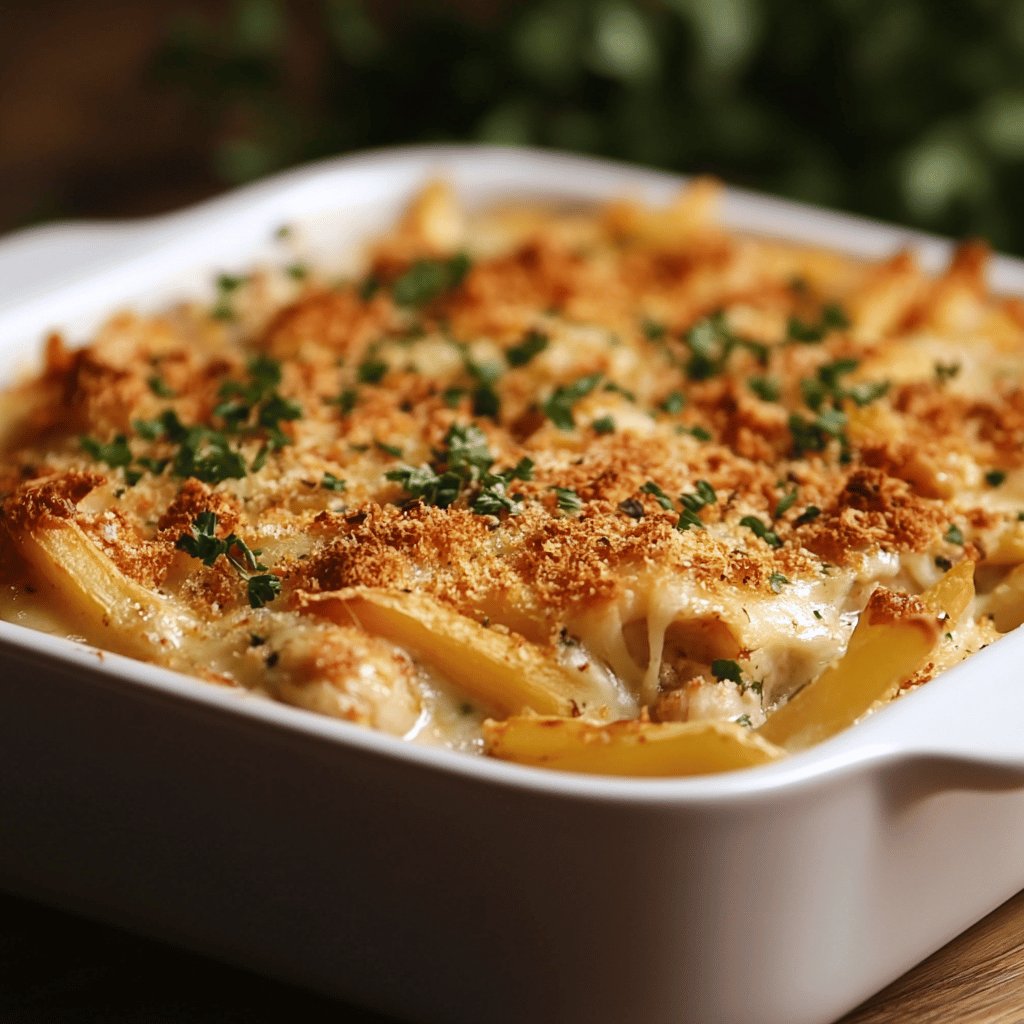 Hühnchen-Pommes-Auflauf