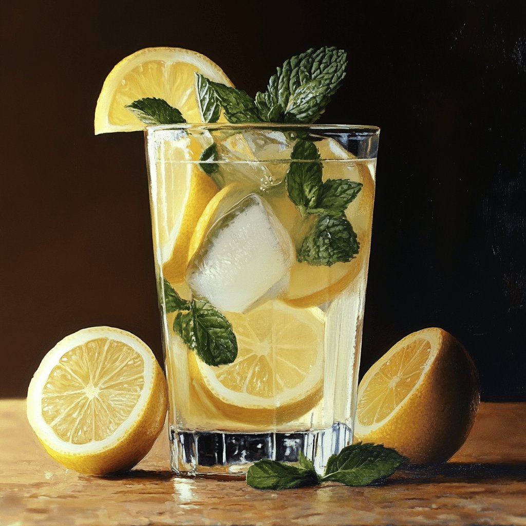 Erfrischender Minze-Zitrone-Drink