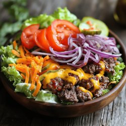 Köstlicher Cheeseburger-Salat