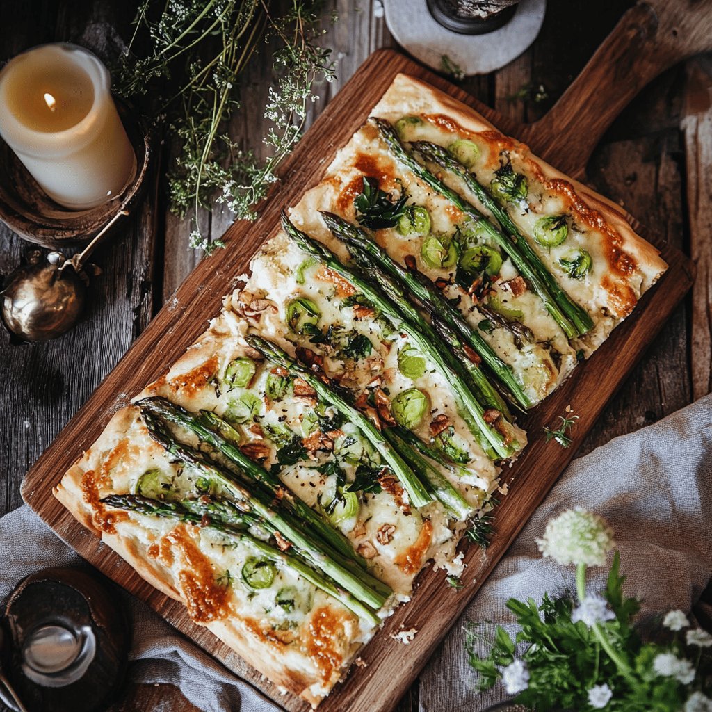 Spargel-Flammkuchen