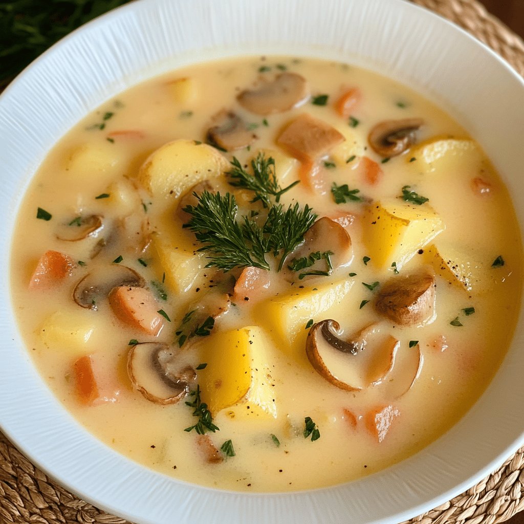 Wiener Kartoffelsuppe mit Pilzen