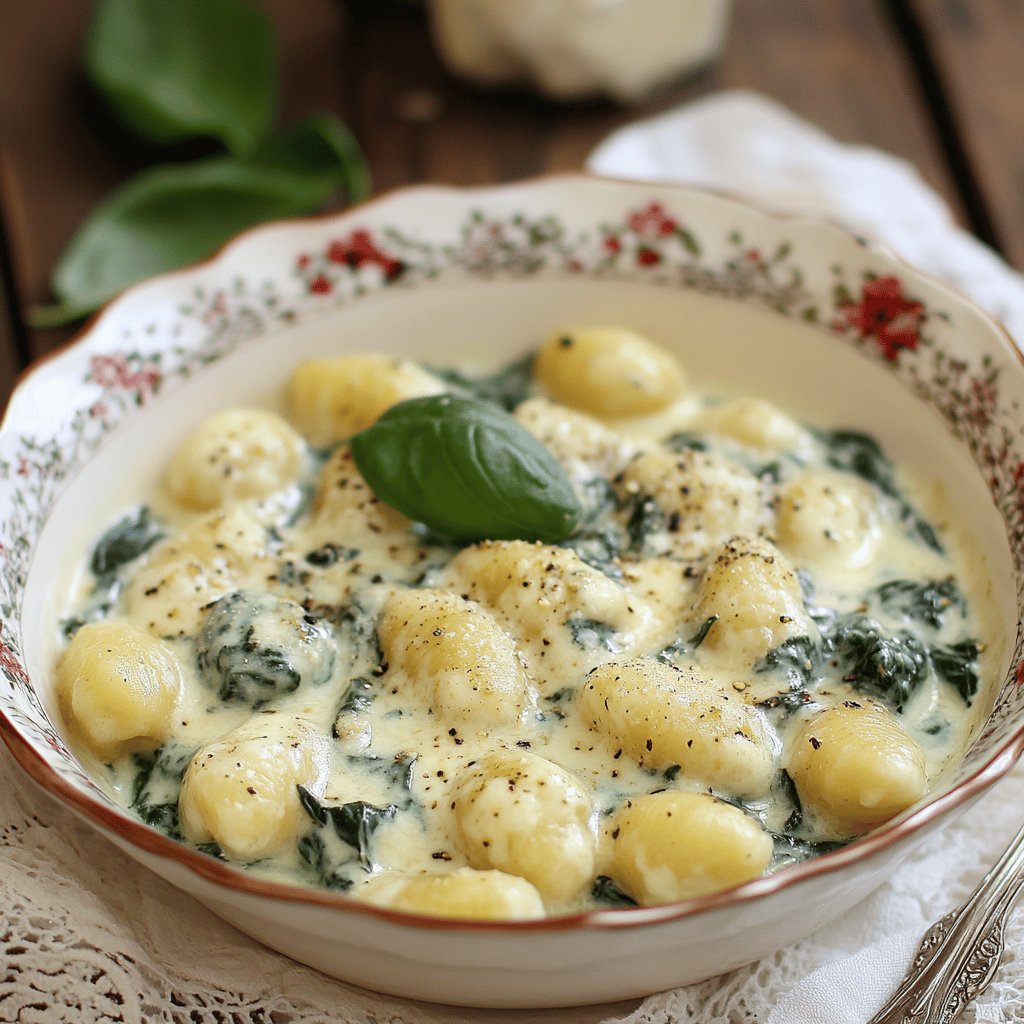 Gnocchi mit Spinat-Gorgonzolasauce