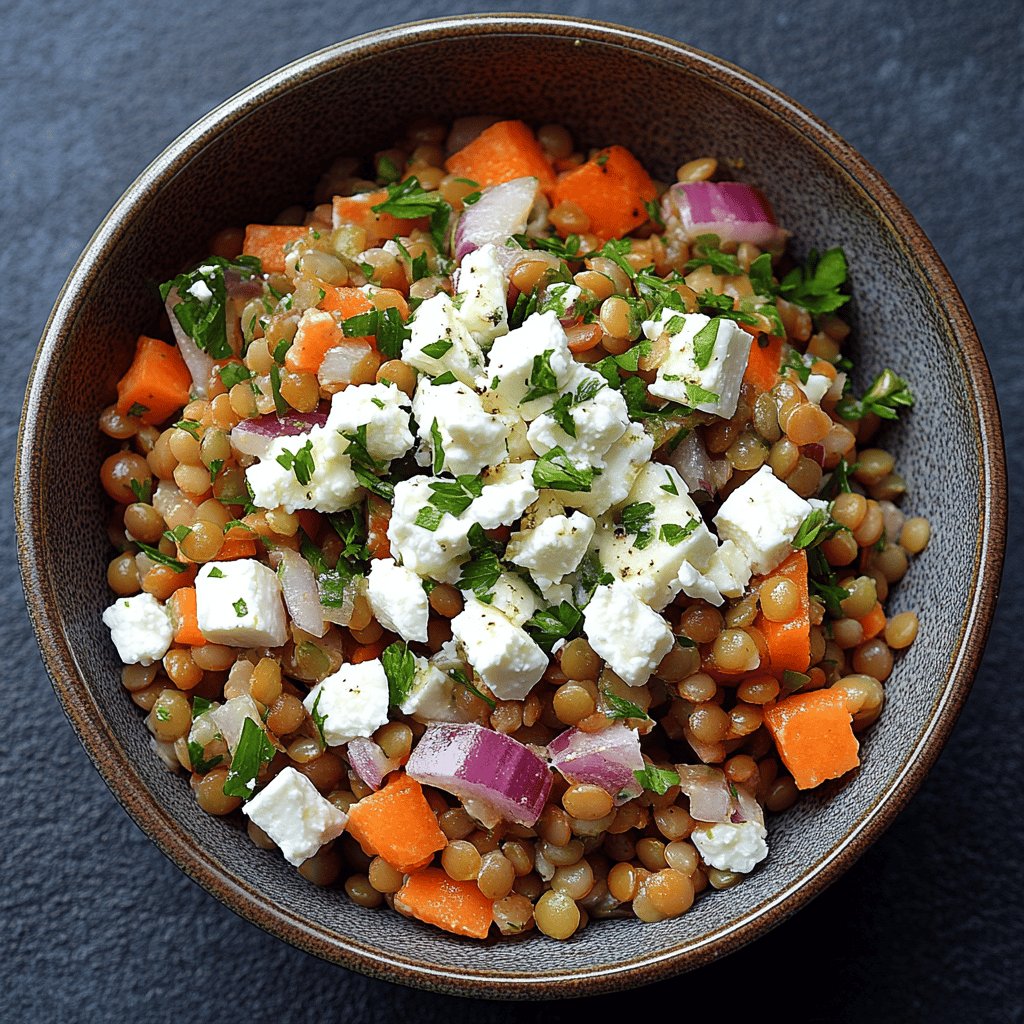 Linsensalat mit Feta