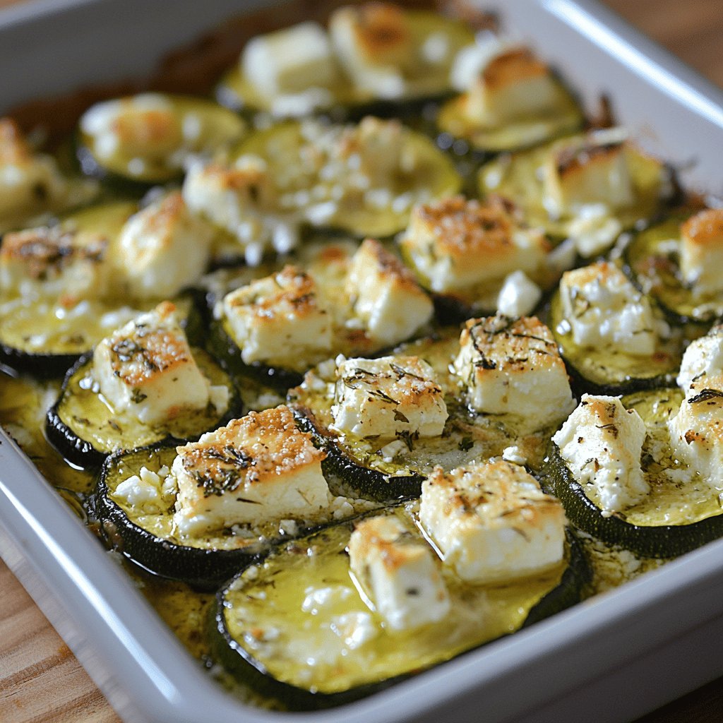 Überbackene Zucchini mit Feta