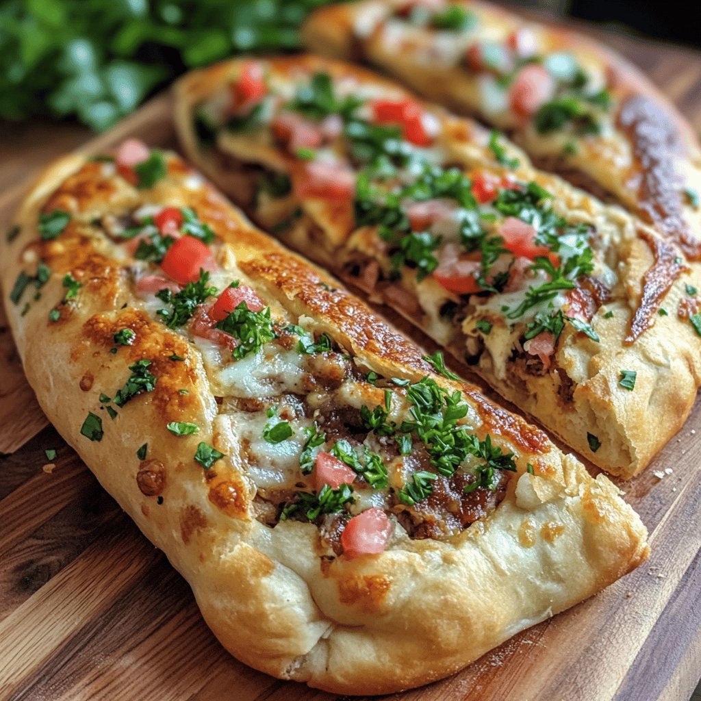 Ofengebackenes gefülltes Fladenbrot