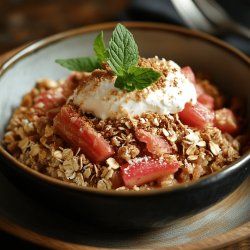Rhabarber-Crumble mit Haferflocken