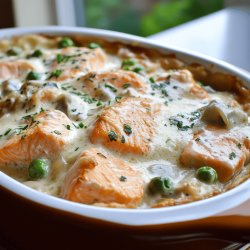 Lachsauflauf in Sahnesoße