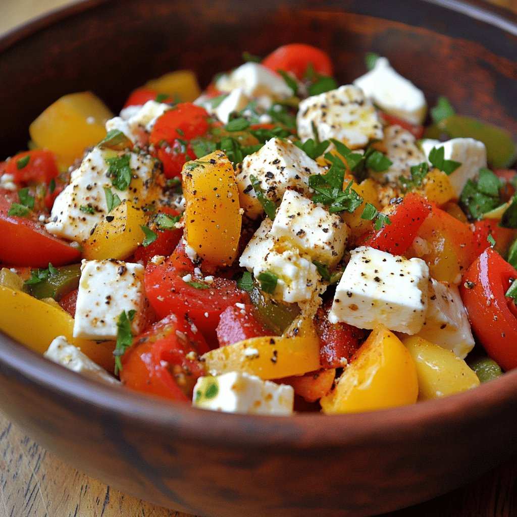 Paprika-Feta-Salat