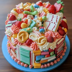 Bunte Schultüte Torte