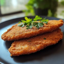 Panierte und gebratene Jagdwurst