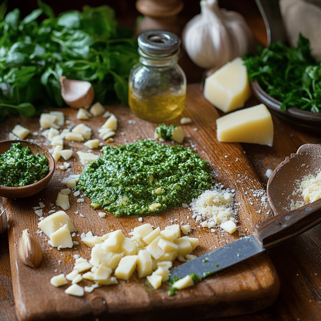Traditionelles Pesto Genovese mit Trenette