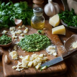 Traditionelles Pesto Genovese mit Trenette