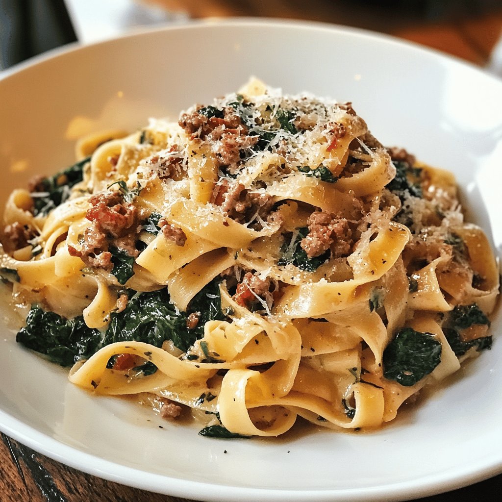 Tagliatelle mit Spinat
