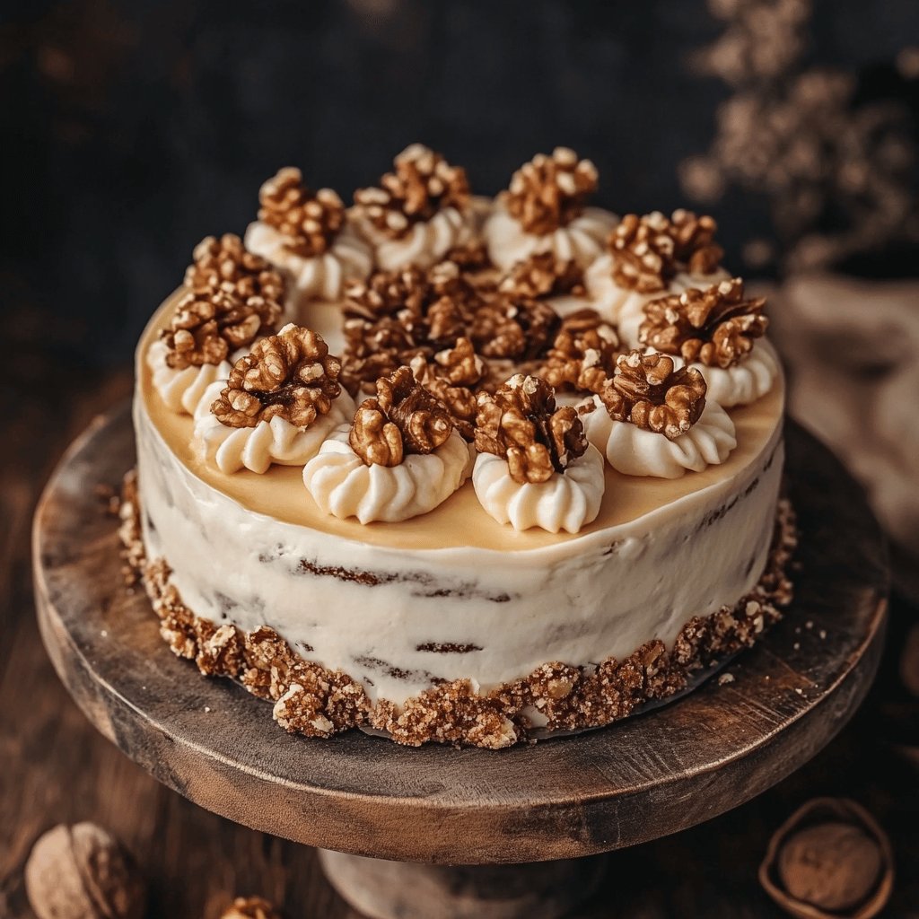 Walnusskuchen mit Decke