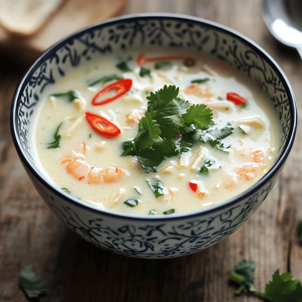 Köstliche Thailändische Kokosmilchsuppe